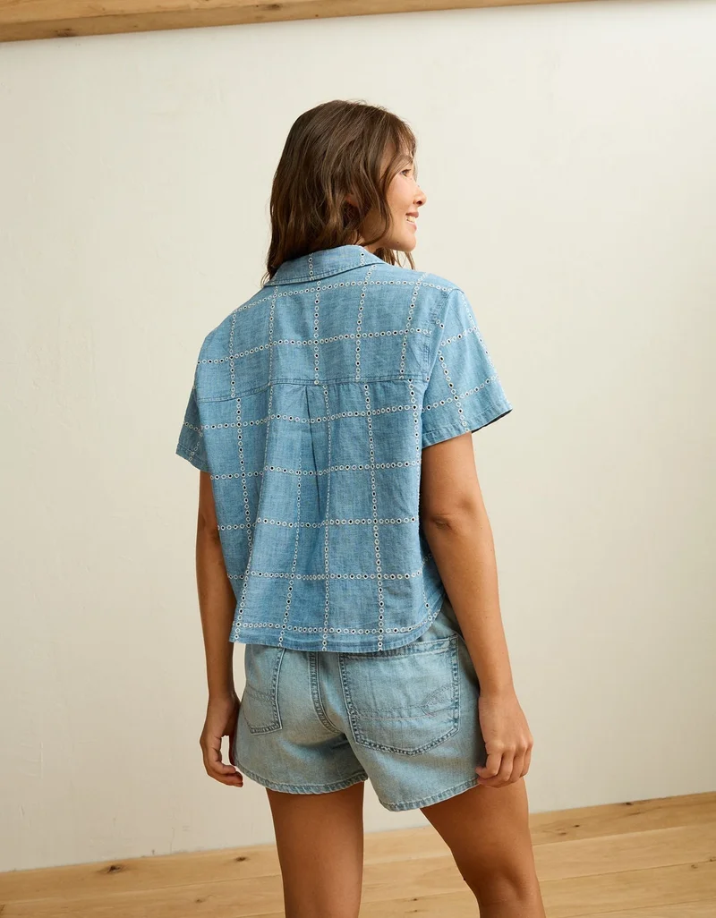 American Eagle  AE Embroidered Cabana Shirt for Women | Best Price UAE