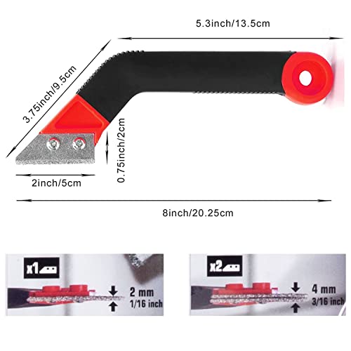 Zaptec Grout Remover Tool Angled Hand Saw Rake Joint Scraper for Tile Joint Cleaning With 4 Tungsten Carbide Blades - Image 2