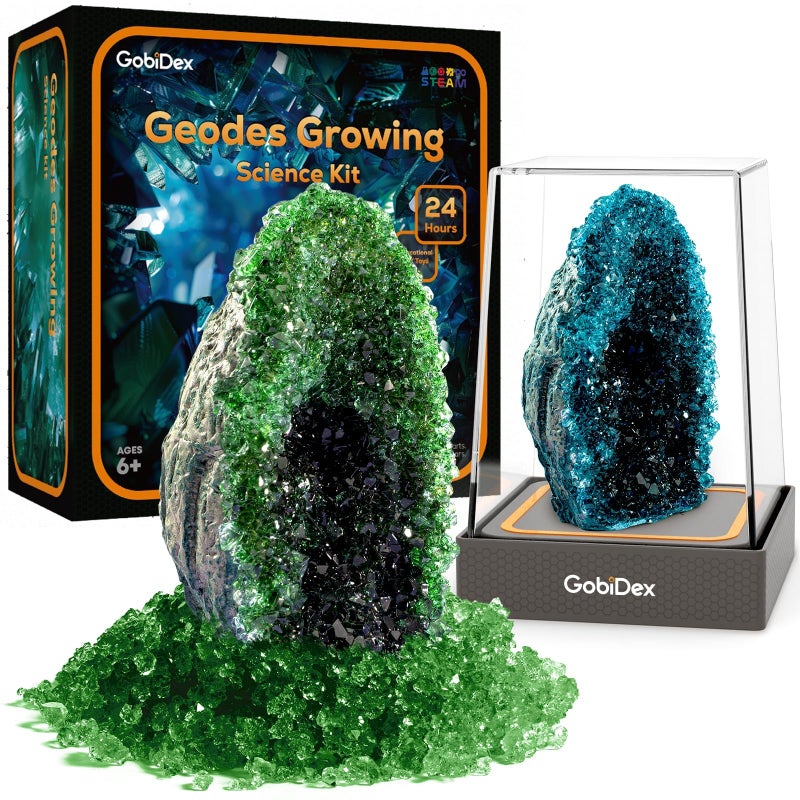 GobiDex Geodes Crystal Growing Kit for Kids 24Hour Fast Crystal Growth Science Experiments Kit with Display Cases DIY STEM Toys Educational Gifts for BoysGirls Ages 812Geology Rock Collection - Image 4