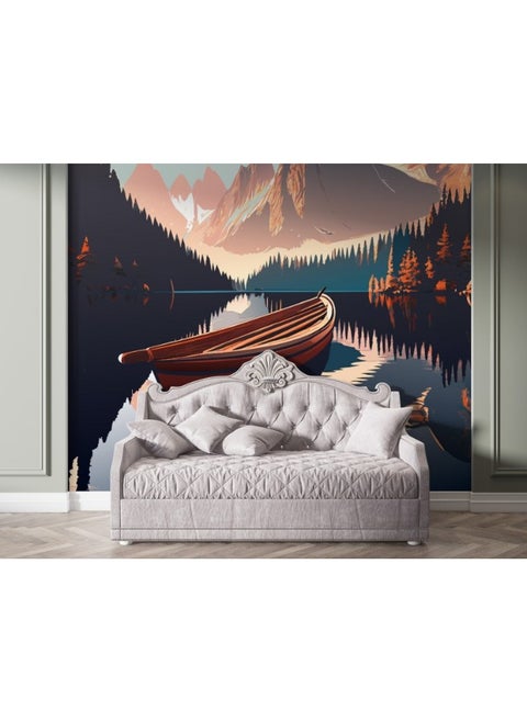 Harbor With Boat On The Water At Sorrento Italy Fabric Wallpaper Covers An Area ​​Up To 4.2Mx3M With Adhesive  And Smoothing Tool