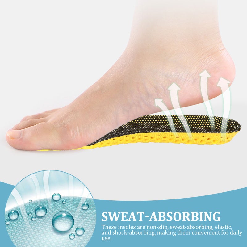 2Pairs Breathable Sweat Absorption Insoles Comfortable Sports Buffer Insoles - Image 1