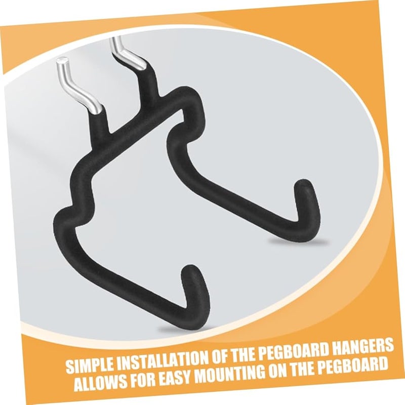 4Pcs Steel Pegboard Hooks Drill Holder Tool Organizer Wall Mount Garage Storage - Image 4