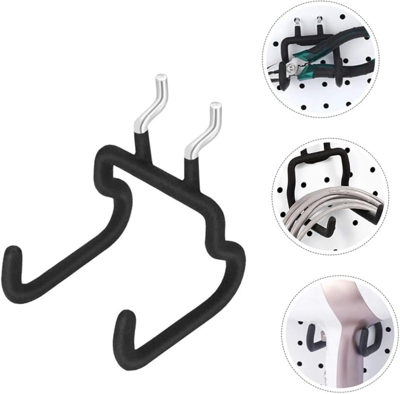 4Pcs Steel Pegboard Hooks Drill Holder Tool Organizer Wall Mount Garage Storage - Image 5