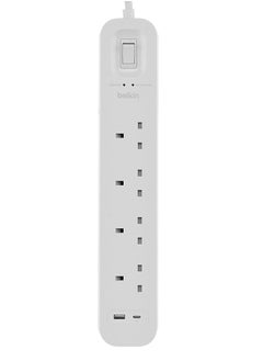 belkin 4 Way Power Extension 2M Cord 18w USBA USBC Ports  - Image 1