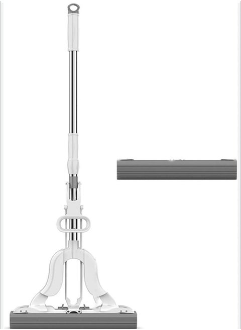 Floor Cleaning Sponge Scoop, Stainless Steel Absorbent Sponge Scoop with Telescopic Handle for Home Floor Cleaning M