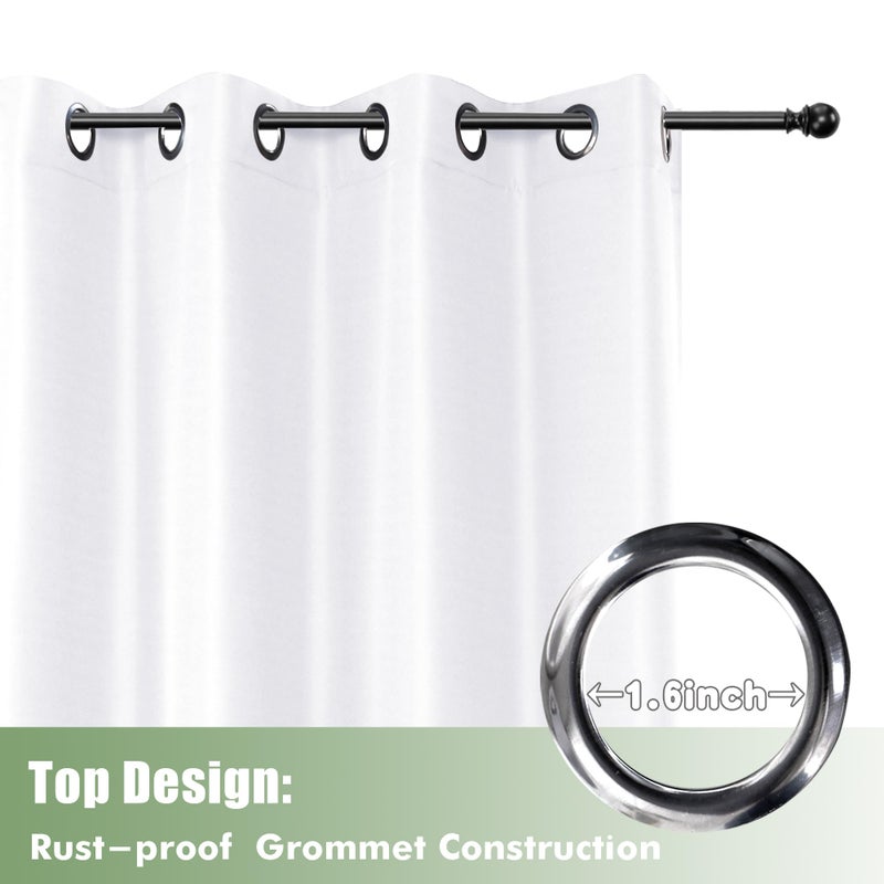 HolidayIdeas Outdoor Curtains for Patio Waterproof, 6 Panels - 54x84 Inches - Weatherproof Privacy Outsides Curtains for Cabana Porch Pergola, Sunlight & UV Blocking (White, Grommet Top) - Image 4