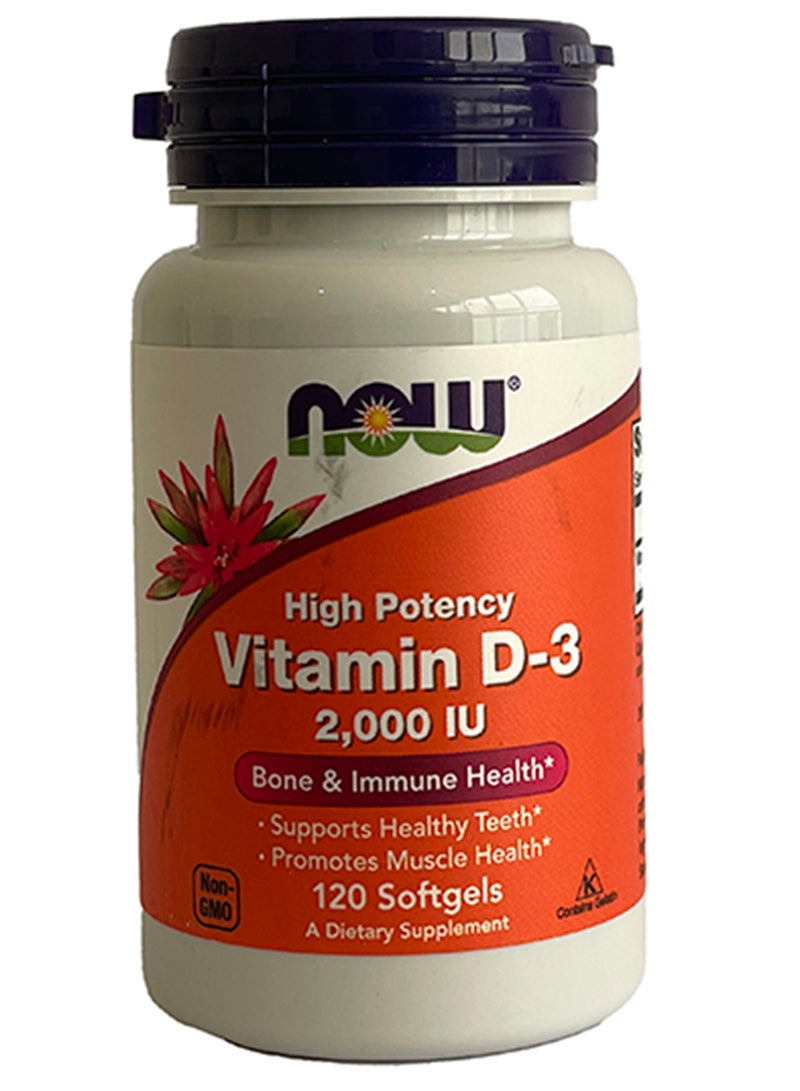 now Vitamin D3-2000 Iu Softgels 120'S New 2016