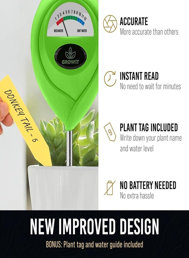 Craft911 GROWIT Soil Moisture Meter for Plants - Plant Moisture Meter for House Plants | Hydrometer for Plants | Plant Moisture Meter Houseplants | Water Tester for Plants | Farming Plants (Pack of 2) - Image 2