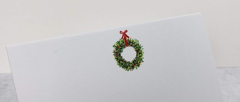 Nancy Nikko Nancy Nikko Place Cards with Christmas Wreath for Weddings  Showers  Dinners  Parties and Special Events Table Tent Style  Scored for easy folding. Pkgs of 12/25 / 50 (25) - Image 2