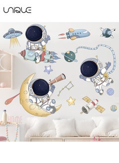 Unique Astronaut Wall Stickers, Outer Space Stars Decals, DIY Removable Large Art Decoration, Peel and Stick, for Kids Baby Boys Girls Playroom Bedroom Decor  - Image 1