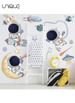 Unique Astronaut Wall Stickers, Outer Space Stars Decals, DIY Removable Large Art Decoration, Peel and Stick, for Kids Baby Boys Girls Playroom Bedroom Decor  - Image 4