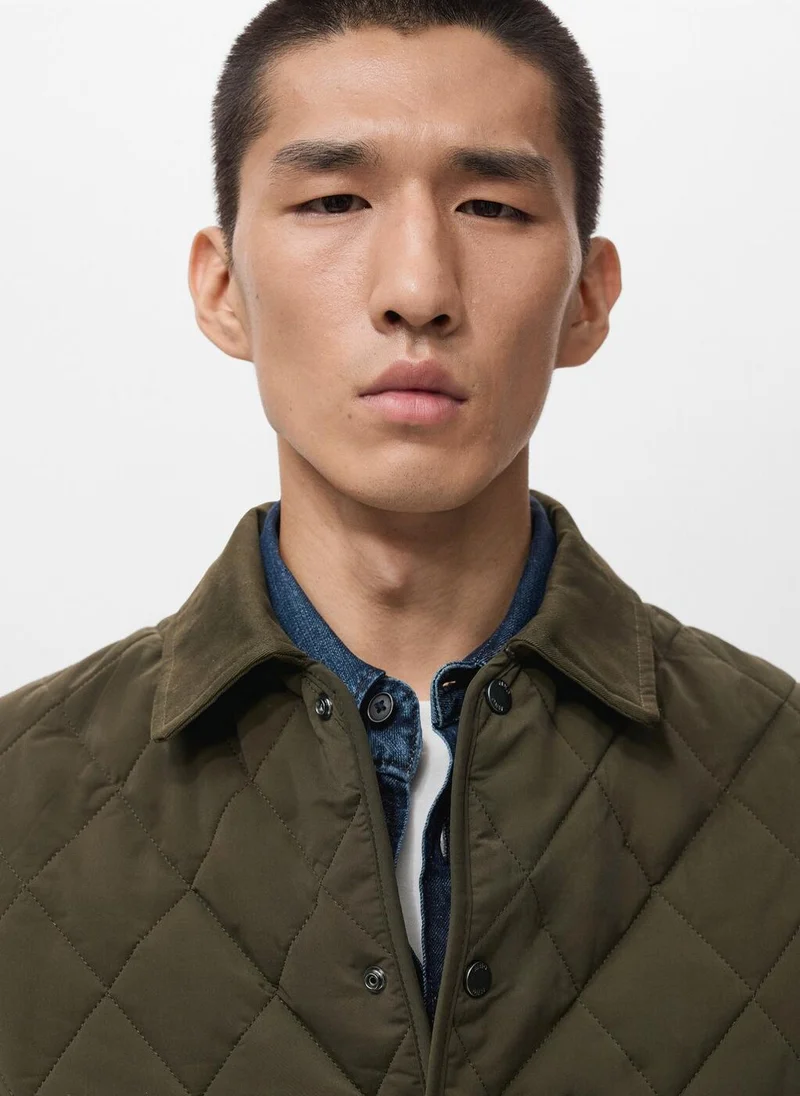Mango Man  Quilted water repellent jacket for Men | Best Price UAE