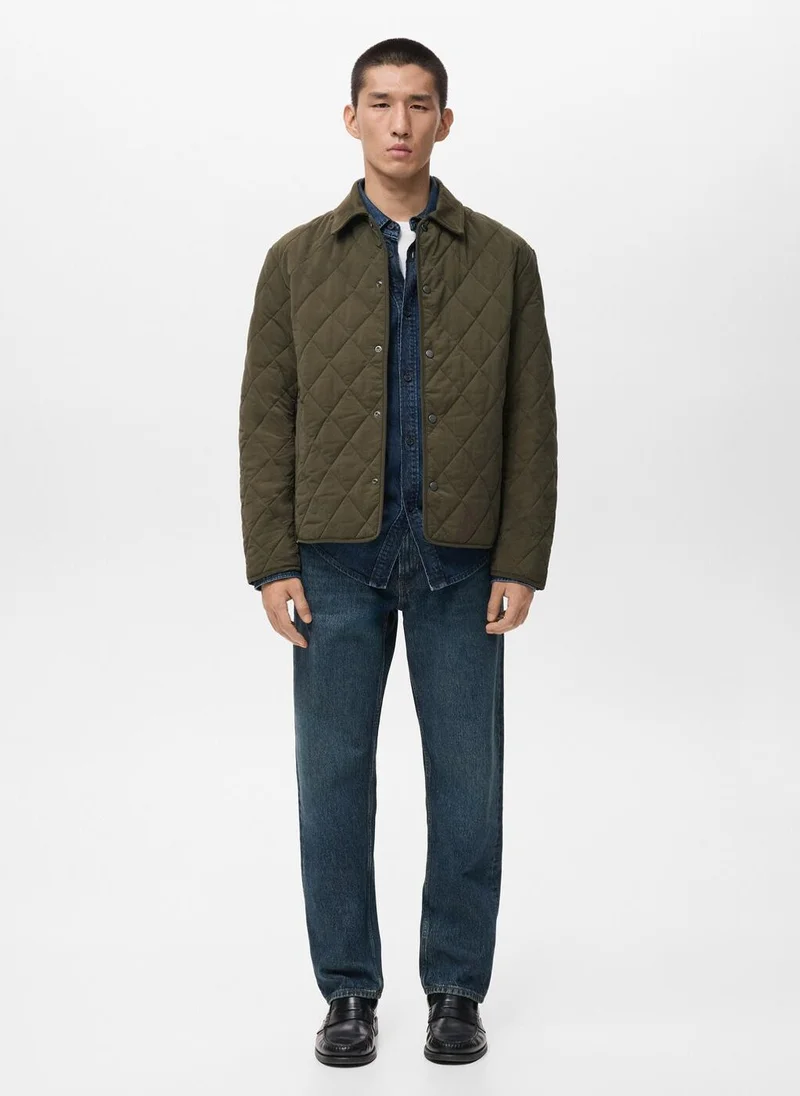 Mango Man  Quilted water repellent jacket for Men | Best Price UAE