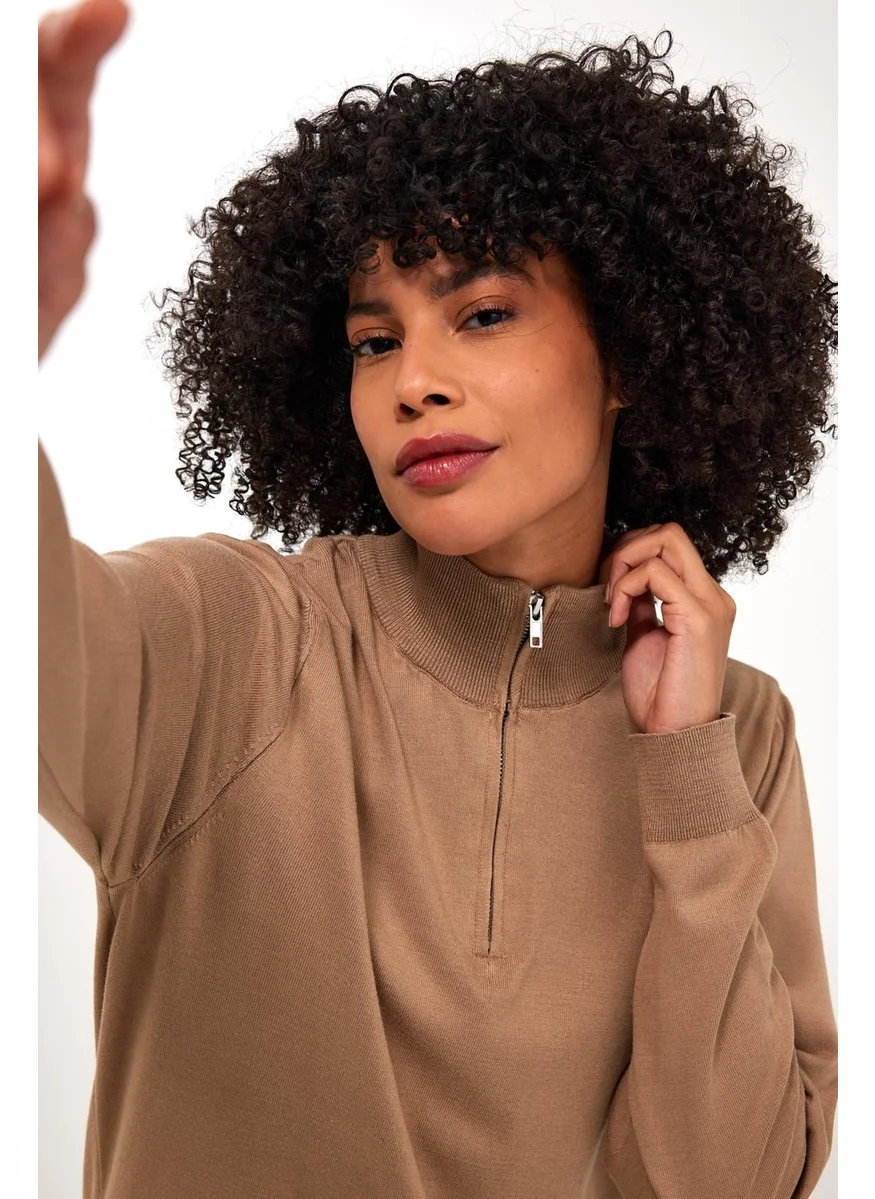 Alexandergardi Zippered Turtleneck Casual Sweater (E23-6701)