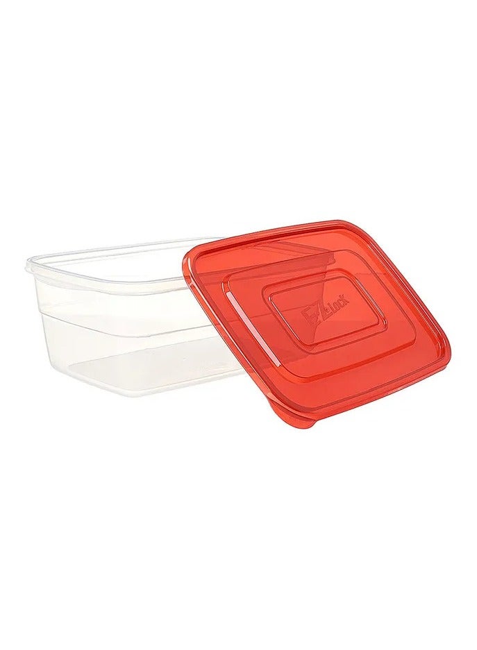 LOCK & LOCK LocknLock EzLock Rectangle Container Set - 800ml (Set of 2), Clear Base, Stackable, Microwave-Safe - Image 3