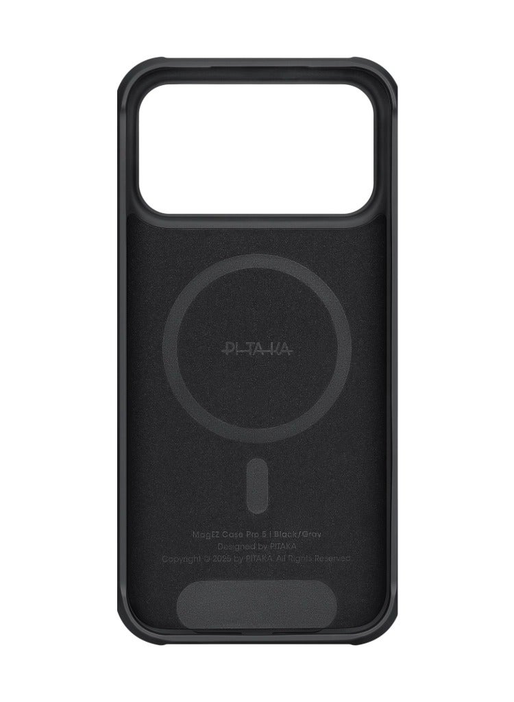 بيتاكا حافظة Aramid ProGuard لـ iPhone 17 Pro / متوافقة مع MagSafe / حافظة حماية بمعيار عسكري / مقاومة للخدوش / مزيج من ألياف الأراميد 600D وTPU / غطاء خلفي / وسادة زوايا مقوسة - أسود/رمادي - Image 2