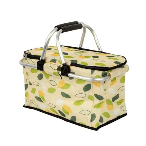 RIGJAK Thermal foldable food Basket - Perfect for Keeping Meals Fresh and Delicious | Basket for Picnics, Camping, and Outdoor Adventures | Keep Food Hot or Cold for Hours (25L) (Leaf Design) - Image 1