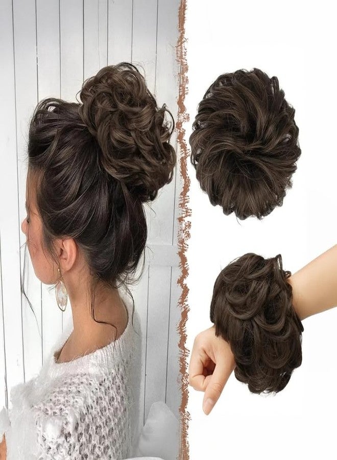 Shanya Hair Bun Scrunchie (Brown) Hair Donut Bun Extension Natural Look Easy to Wear Daily & Party Use For Women & Girls Pack of 1 - Image 1