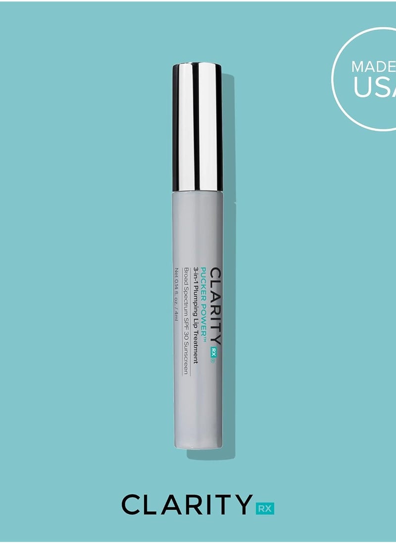 ClarityRx - ClarityRx Pucker Power 3-in-1 Hydrating Lip Plumping Treatment, Natural Plant-Based Anti-Aging Lip Plumper with SPF 30 (4 ml) - Image 1
