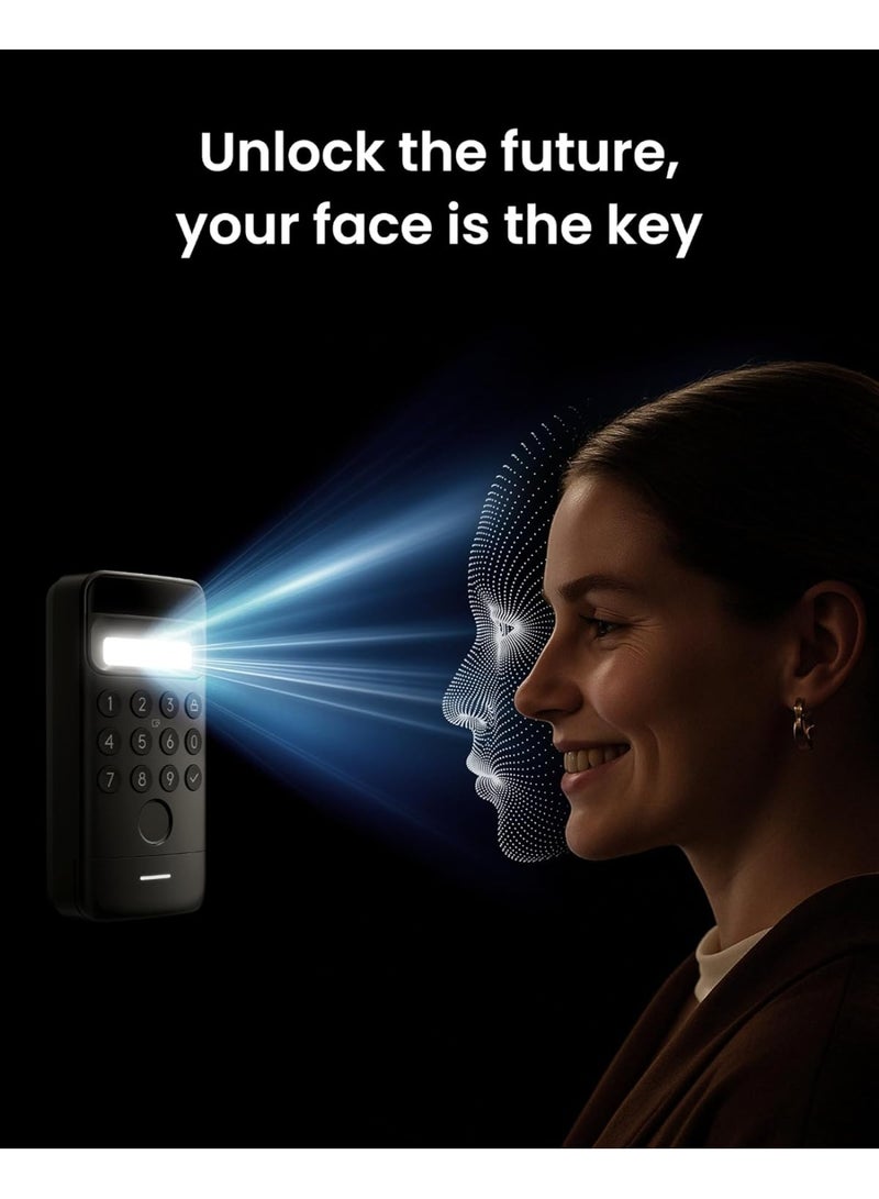 SwitchBot Keypad Touch Smart Lock Keypad with Fingerprint & Passcode – Bluetooth Smart Door Lock Accessory – Black - Image 2