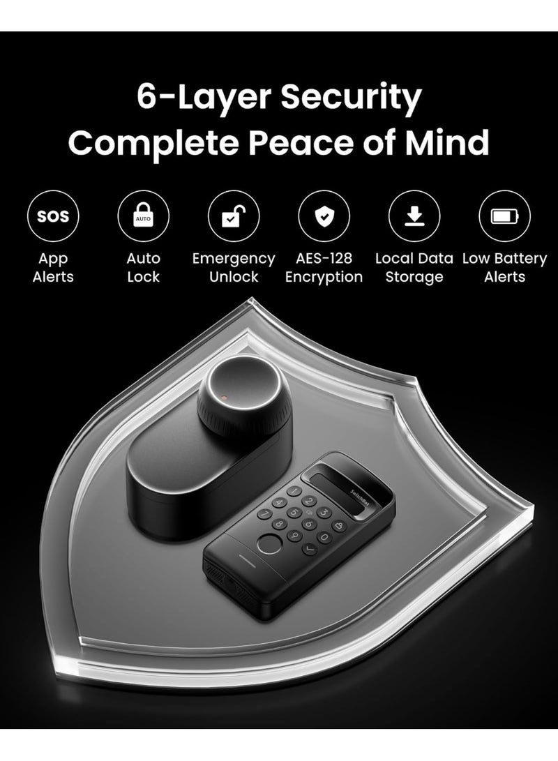 SwitchBot Keypad Touch Smart Lock Keypad with Fingerprint & Passcode – Bluetooth Smart Door Lock Accessory – Black - Image 4