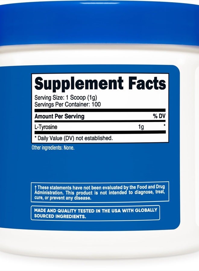 L-Tyrosine, 100 Grams, Unflavored - 3.6 oz