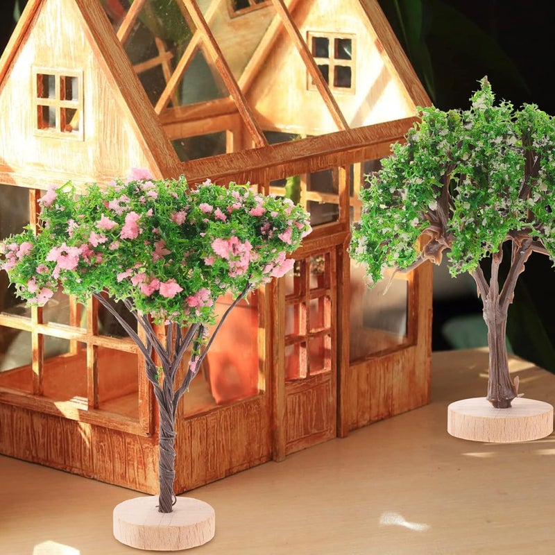Parlberd 4 قطع أشجار اصطناعية مصغرة، أشجار واقعية لمشاهد نموذج القطار لتزيين طاولة الرمل DIY، مشاهد السكك الحديدية، والمناظر الطبيعية المصغرة، مثالية للنماذج المعمارية والمشاهد الحية والحرف الإبداعية - Image 5