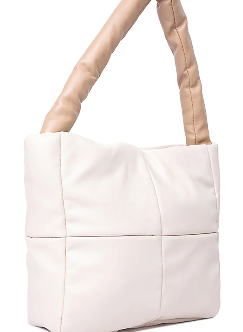 London Rag Off White Faux Leather Hand Bag