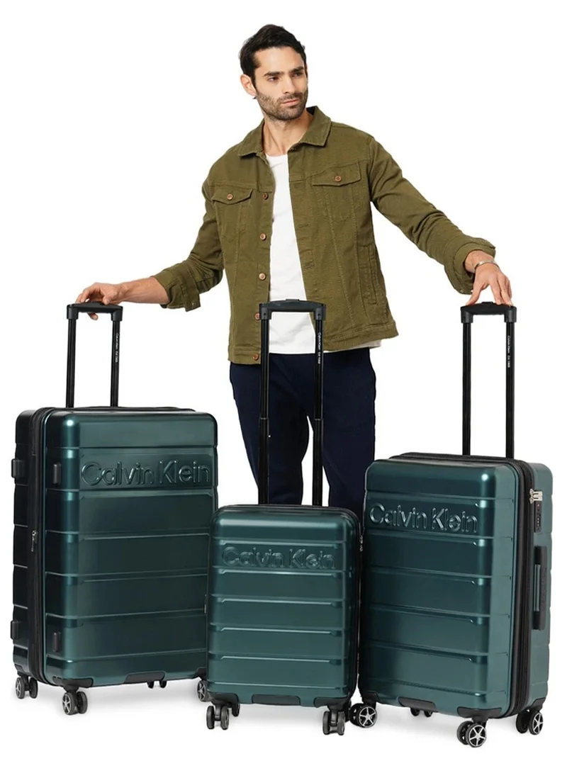 CALVIN KLEIN Ridge Line hardside spinner luggage on wheels, ultra lightweight ABS, 4 double wheels Color SAGE