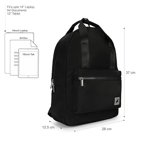 Fastrack Lightweight Laptop Backpack for Men & Women | Nylon Backpack with 14-Inch Padded Laptop Compartment, Front Zip Pocket & Utility Sections | Stylish Everyday Bag for Work, College & Travel - Image 4