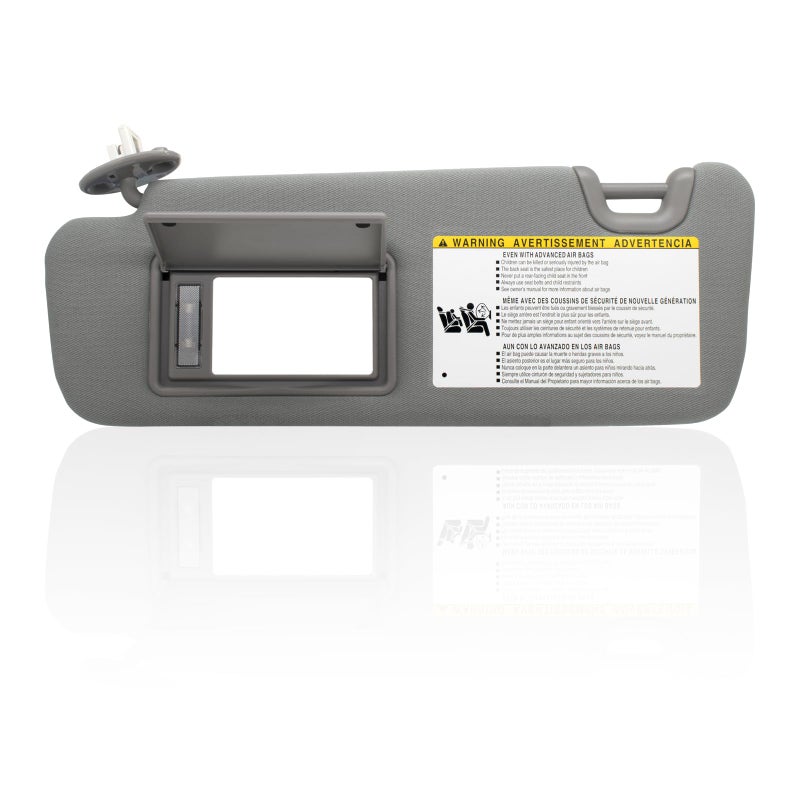 NHILES Left Driver Side Sun Visor Compatible with Toyota Highlander 2014 2015 2016 2017 2018 2019 Replaces 743200E074B0 Color Gray