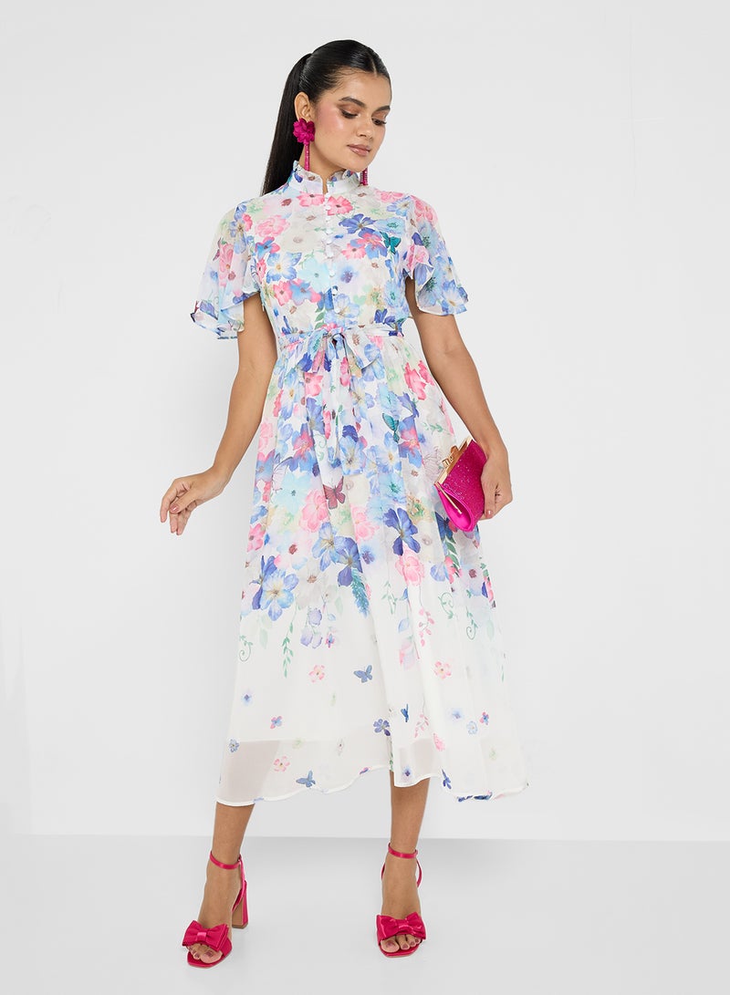 ايلا فستان شيفون مزهر - Image 1