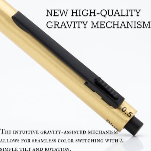 Monteverde USA Quadro 4-in-1 Multifunction Pen - Brass Finish - Three Ballpoint Refills & 0.5mm Pencil - Solid Brass Barrel with Knurled Grip - Refillable & Durable - Image 3