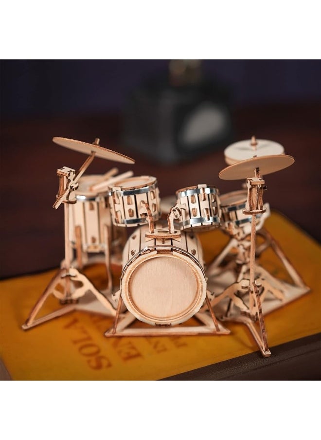 Robotime ROBOTIME Wooden Craft Kits for Kids 3D Wooden Puzzle DIY Model Drum Kit to Build for Boys Adorable Home Decoration for Teens  - Image 5
