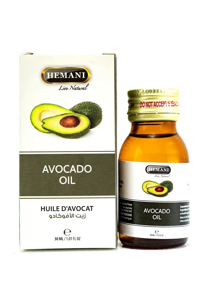Hemani 100% Pure Avocado Oil 30ml | Natural Hair, Skin & Nail Care | Nourishes, Hydrates & Protects