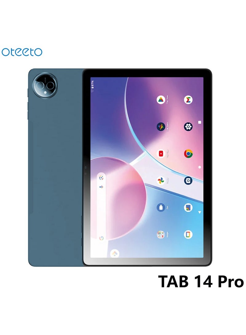 أوتيتو جهاز لوحي Oteeto TAB 14 Pro بشاشة 11 بوصة وذاكرة وصول عشوائي 12 جيجابايت وذاكرة قراءة فقط 512 جيجابايت وبطارية 8000 مللي أمبير في الساعة ولوحة مفاتيح وماوس، أزرق - Image 1