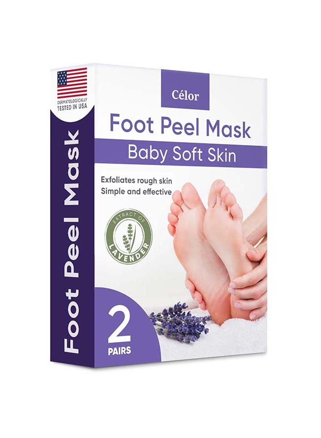 CELOR Foot Peeling Mask | Skin Care Pedicure Foot spa - Foot Mask & Foot Callus Remover with Aloe Vera Extract for Baby Soft Skin | Woman & Man | Remove Dead Skin, Cracked Feet & Callus | Lavender (2 Pairs)  - Image 1