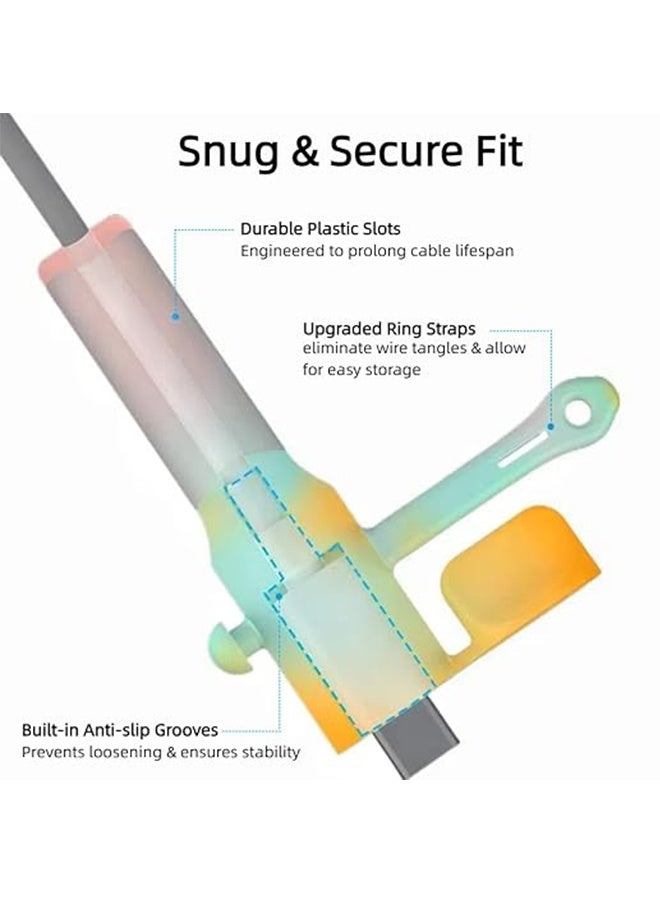 Charger Cable Protector 1 Sets- Silicone Non-Slip Cord Savers Compatible with iPhone, 3-in-1 Dustproof+Organizer+Protection,  USB Wire Protector for Home & Gift(Pink) - Image 2