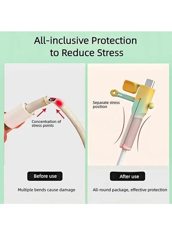 Charger Cable Protector 1 Sets- Silicone Non-Slip Cord Savers Compatible with iPhone, 3-in-1 Dustproof+Organizer+Protection,  USB Wire Protector for Home & Gift(Pink) - Image 3