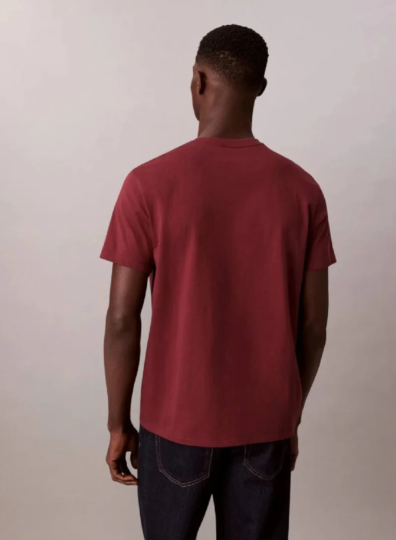 Calvin Klein Jeans Mocha Moment Monogram Logo Cotton T-Shirt for Men | Best Price UAE