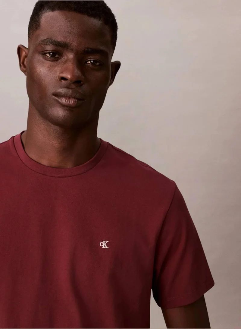 Calvin Klein Jeans Mocha Moment Monogram Logo Cotton T-Shirt for Men | Best Price UAE