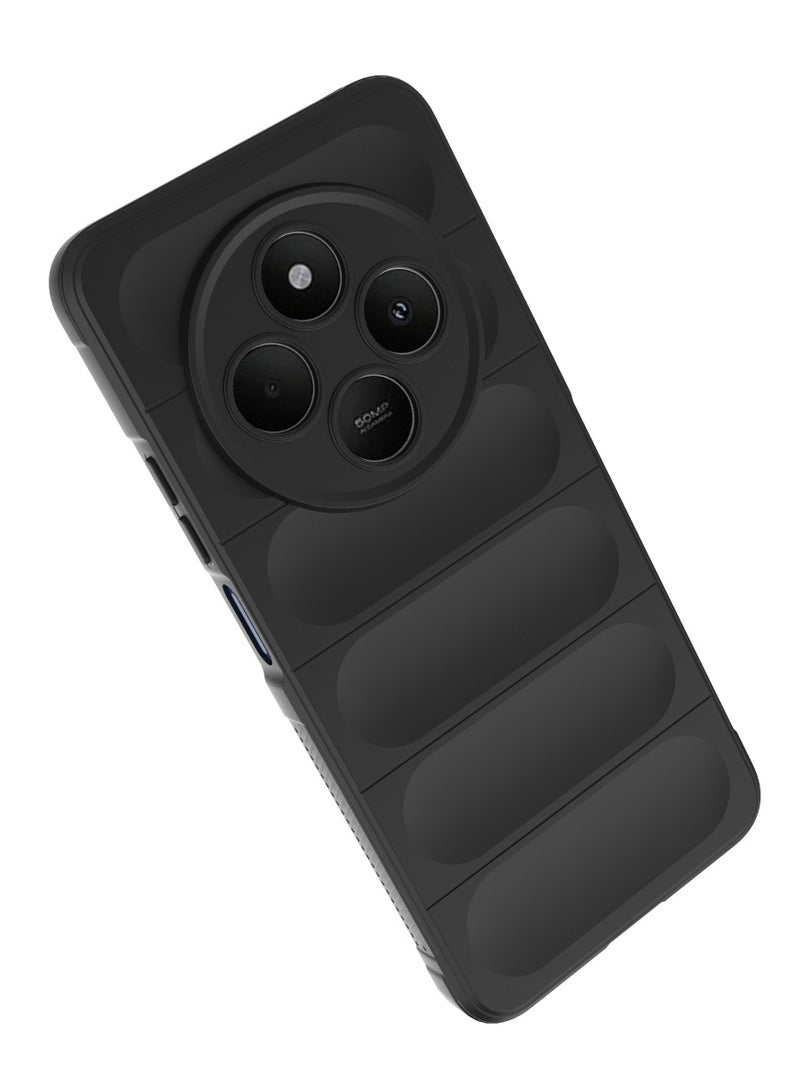 Case For Xiaomi Poco C75 4G  ,- Brushed Shockproof Protection Cover Durable Anti-Scratch - Case Premium Quality Slip-Resistant With Protection For Camera - Black - Image 2