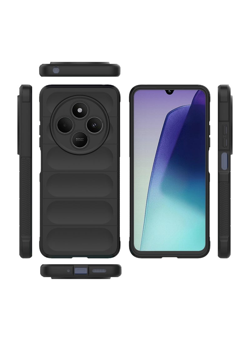 Case For Xiaomi Poco C75 4G  ,- Brushed Shockproof Protection Cover Durable Anti-Scratch - Case Premium Quality Slip-Resistant With Protection For Camera - Black - Image 3