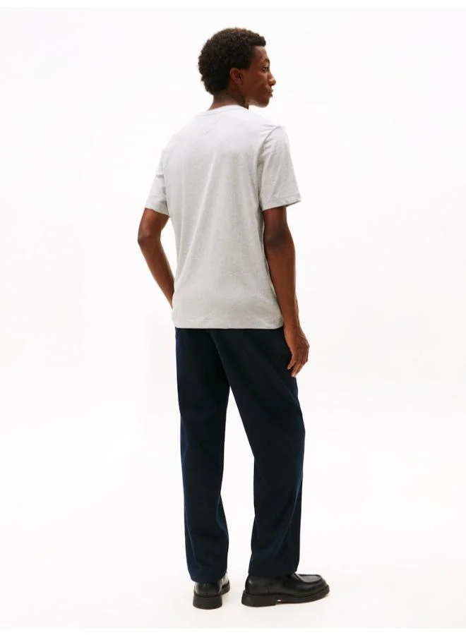 TOMMY HILFIGER Rib-Knit Logo Insert Crew Neck T-Shirt