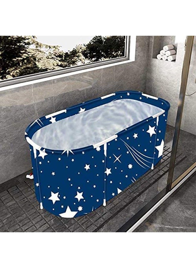PLKO Foldable Bathtub Portable Soaking Bath Tub,Eco-Friendly Bathing Tub for Shower Stall,Thickening with Thermal Foam to Keep Temperature (XL Blue Sky) - Image 5