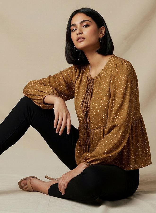 Splash FAV Regular Fit Top with Polka Dot Print - Image 5