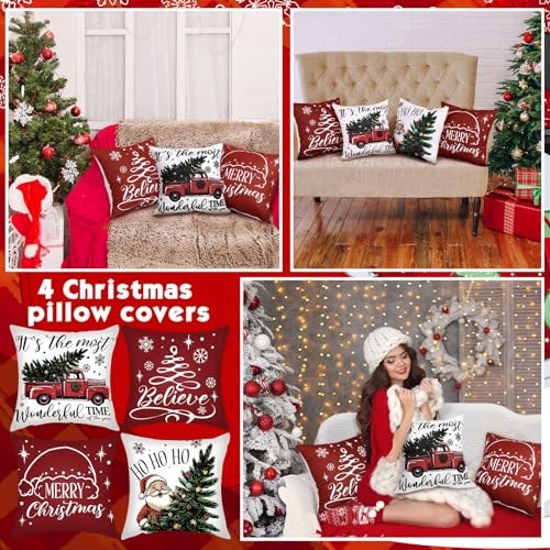 GlikCeil Set of 16 Winter Pillow Covers 18 x 18 Inch Seasonal Throw Pillow Covers Christmas Holiday Pillowcases Decorative Cushion Pillowcases for Farmhouse Home Couch Sofa Decor - Image 3