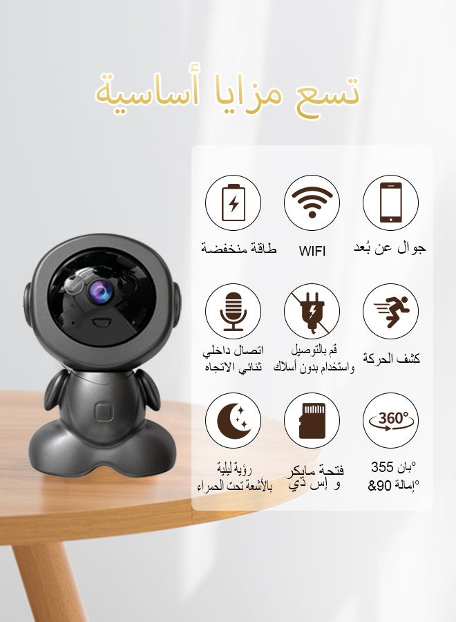 في 380 كاميرا مراقبة داخلية بدقة 5 ميجابكسل، كاميرا تتبع ذكية بدقة 2K، كاميرا واي فاي، كاميرا مراقبة منزلية للحيوانات الأليفة، فتحة بطاقة ذاكرة مايكرو إس دي (حتى 128 جيجابايت) - Image 2