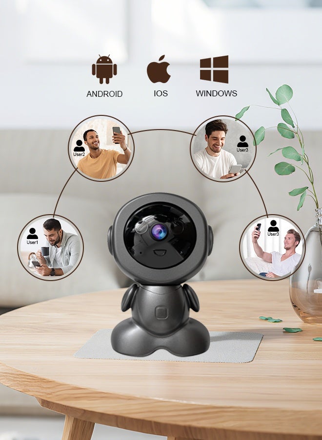 في 380 كاميرا مراقبة داخلية بدقة 5 ميجابكسل، كاميرا تتبع ذكية بدقة 2K، كاميرا واي فاي، كاميرا مراقبة منزلية للحيوانات الأليفة، فتحة بطاقة ذاكرة مايكرو إس دي (حتى 128 جيجابايت) - Image 3