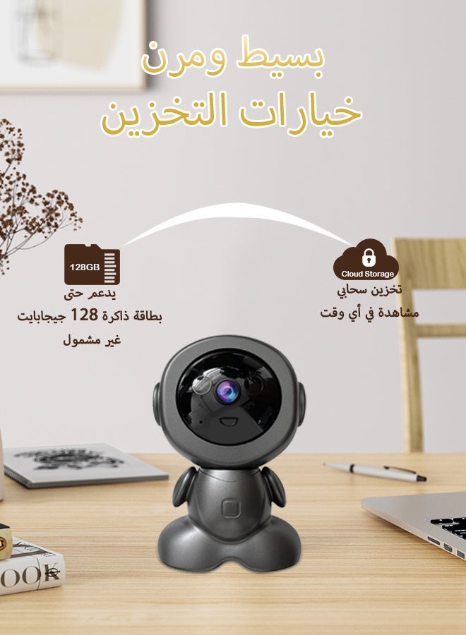 في 380 كاميرا مراقبة داخلية بدقة 5 ميجابكسل، كاميرا تتبع ذكية بدقة 2K، كاميرا واي فاي، كاميرا مراقبة منزلية للحيوانات الأليفة، فتحة بطاقة ذاكرة مايكرو إس دي (حتى 128 جيجابايت) - Image 4